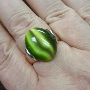 Green Tiger's Eye Ring